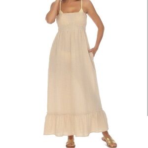 Raviya Tan Cream Maxi swim coverup.